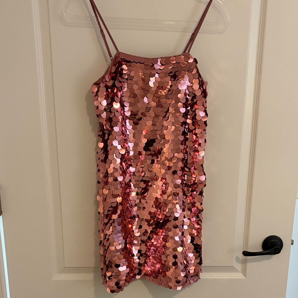 A New Day Shimmering Pink Sequin Dress